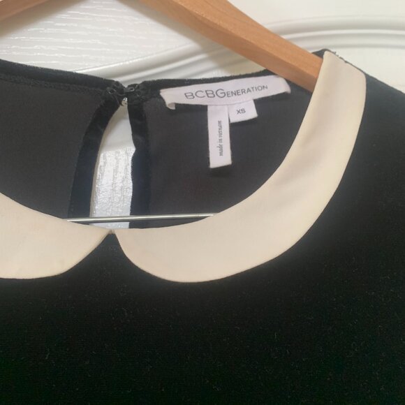 BCBGeneration Velvet Babydoll Dress with Collar XS - Picture 5 of 5